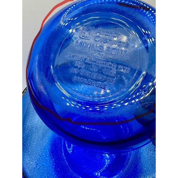 Cobalt Blue Mixing Bowls Anchor Hocking Vintage Set of 2 - 2.5 Qt & 1 Qt - Picture 8 of 11